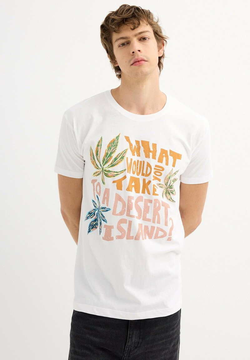 INSIDE Camiseta estampada - blanco