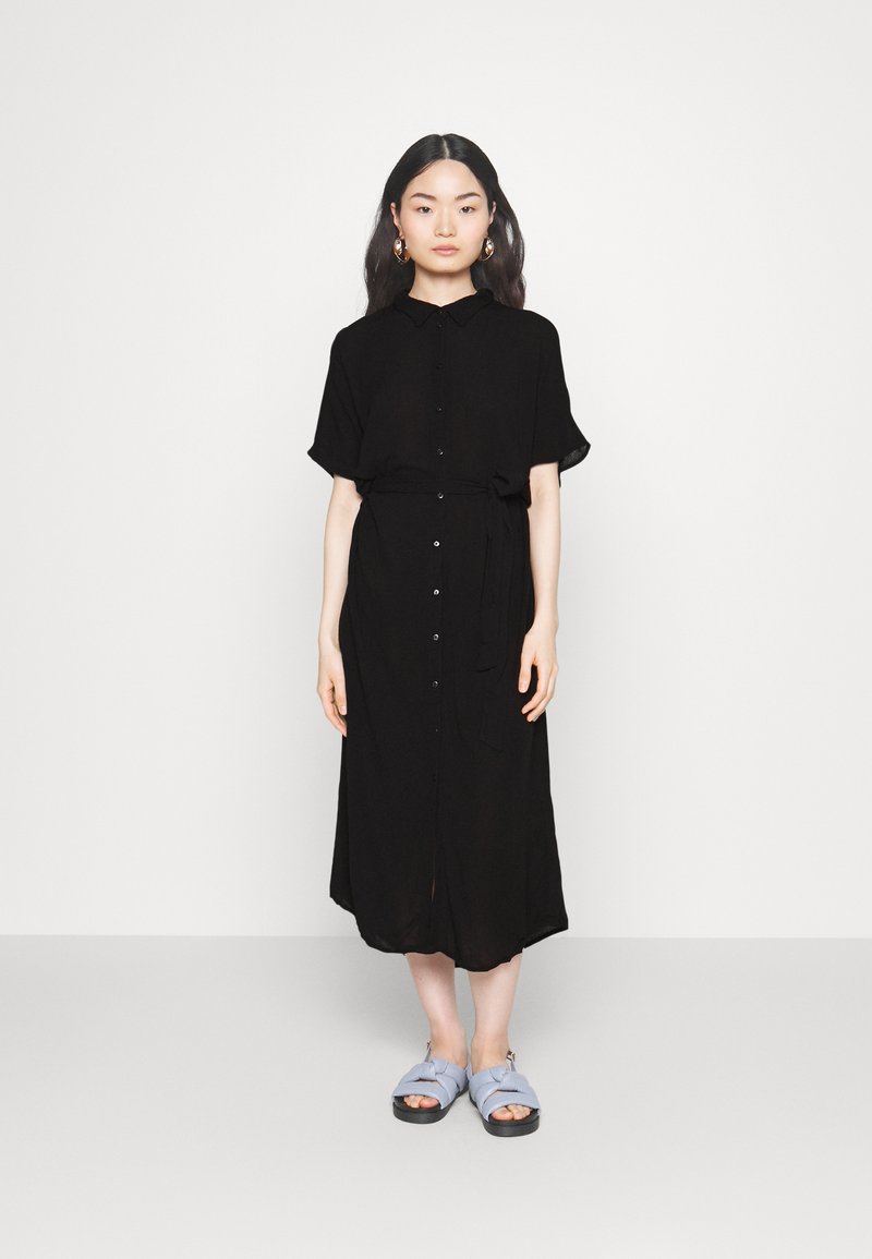 Vica Ls Shirt Calf Dress Black