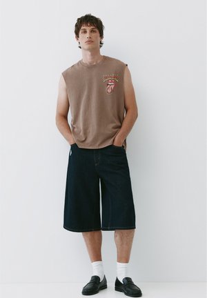 PULL&BEAR, ROLLING STONES - TANK TOP - Débardeur - brown