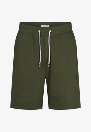 Žalios medvilnės šortai su raišteliu talijoje, baltais akcentais ir šoninėmis kišenėmis. Kairiajame šlaunyje yra mažas tamsiai mėlynas logotipas.