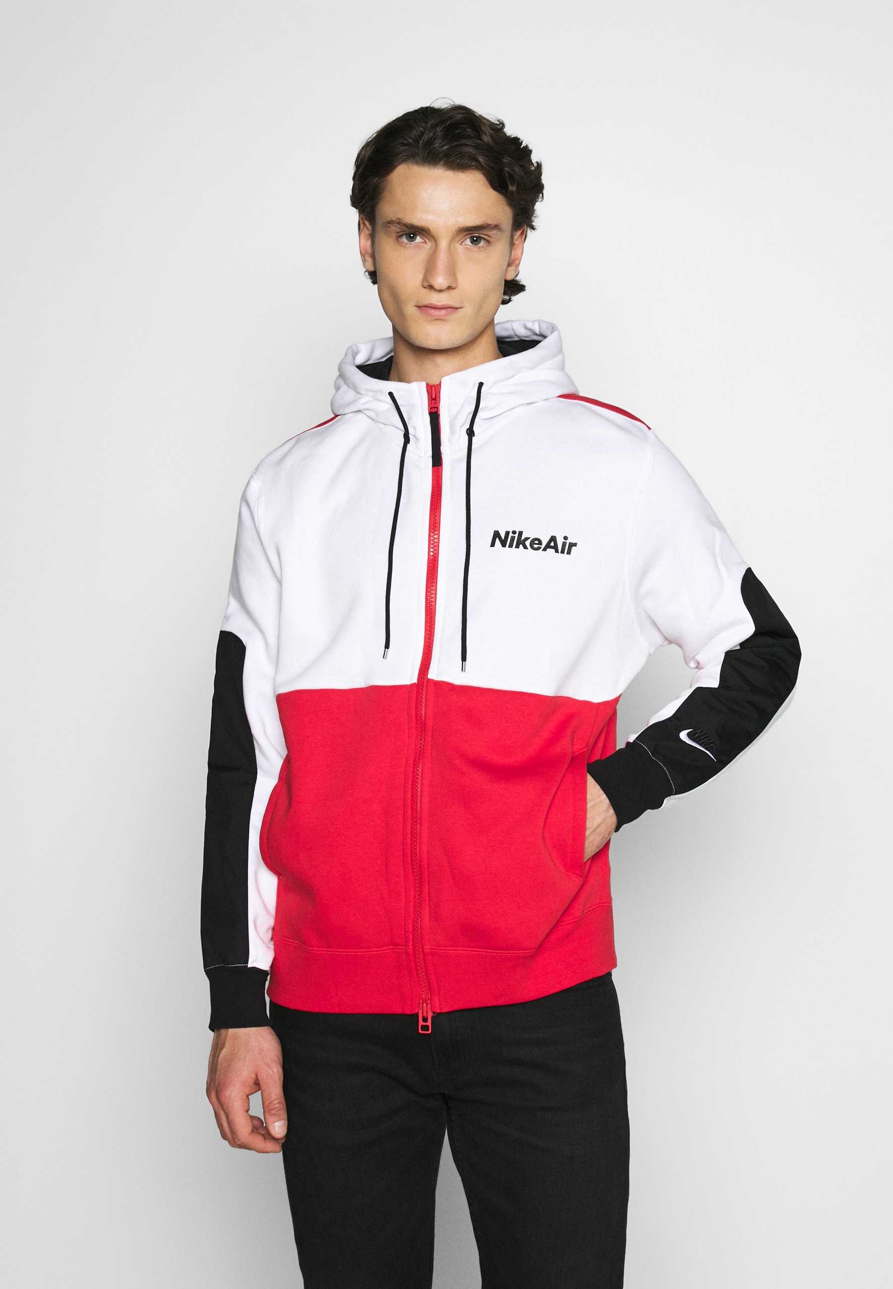 Nike Sportswear Sudadera con cremallera - white/university red/black/blanco  - Zalando.es
