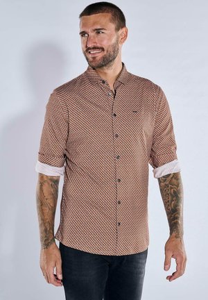 LANGARM-GEMUSTERT - Hemd - rostorange