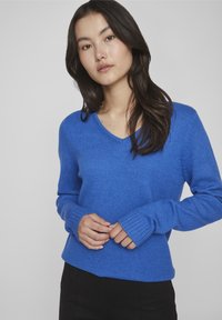 VILA Stickad tröja - lapis blue