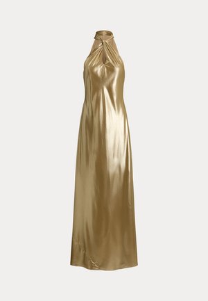 Lauren Ralph Lauren, METALLIC CHIFFON HALTER GOWN - Ένδυση για ειδικές περιστάσεις - tan/light gold-coloured foil