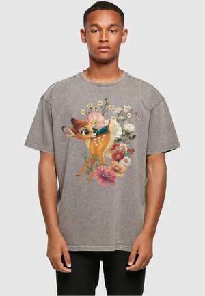 DISNEY BAMBI MEADOW ACID WASHED - T-shirt imprimé - asphalt