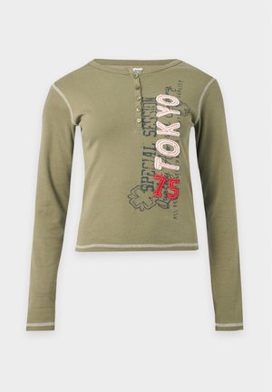 BDG Urban Outfitters, TOKYO APPLIQUE HENLEY - T-shirt à manches longues - khaki
