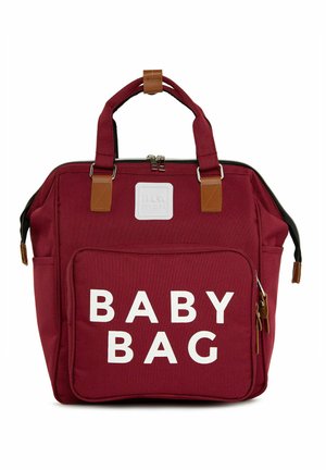 BABY BAG PRINTED DIAPER BAG BACKPACK - Tasker - bordeaux