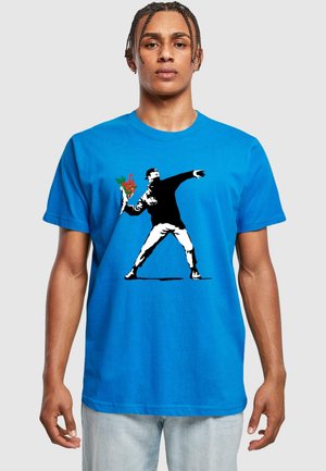 BANKSY - LOVE IS IN THE AIR  - Print T-shirt - blue
