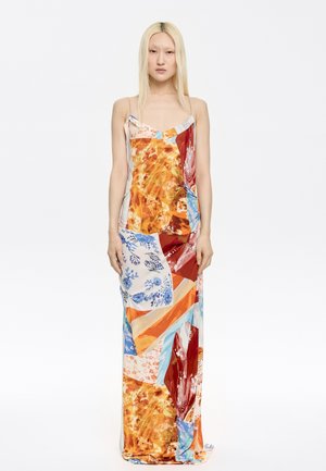 LARGO PATCHWORK - Maxi šaty - patchwork naranja