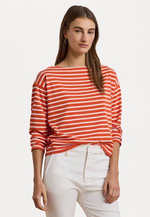 RONLEE LONG SLEEVE - Long sleeved top - orange/white