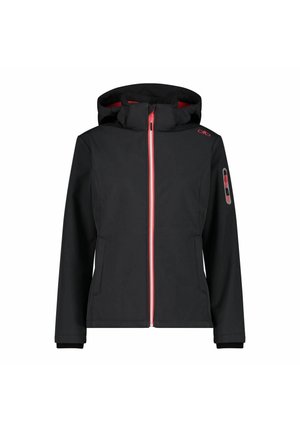 ZIP HOOD - Veste softshell - grau orange