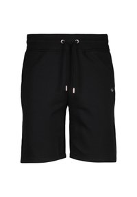 Mustat hikinahkahousut, jotka on valmistettu puuvillasekoitteesta. Ne sisältävät joustavan vyötärönauhan, jossa on nauhat, ommellun helman ja pienen logon sivussa.