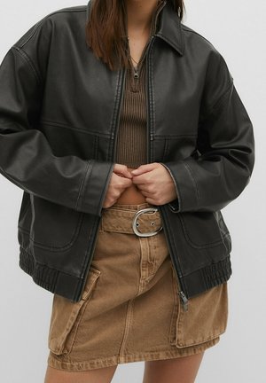 Chaqueta de cuero sintético - dark grey