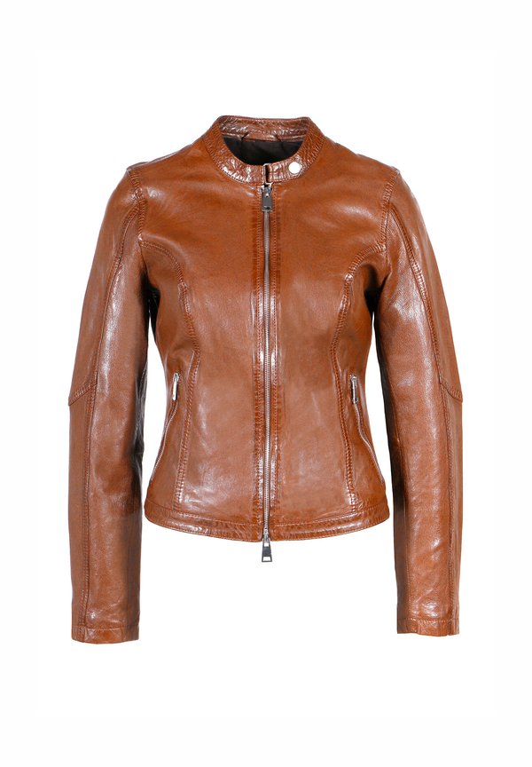 NEW TULA - Lederjacke - dark cognac