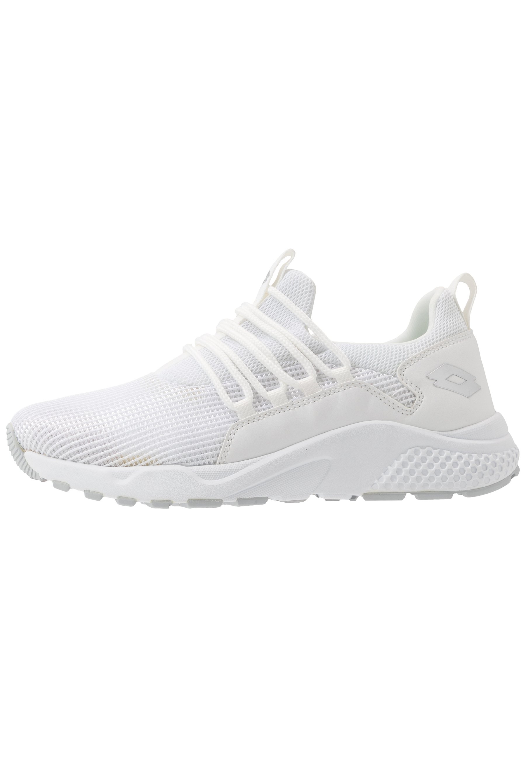 Lotto BREEZE RISE II Treningssko all whitesilver metal Lotto MEGALIGHT V Treningssko all whitesilver metal