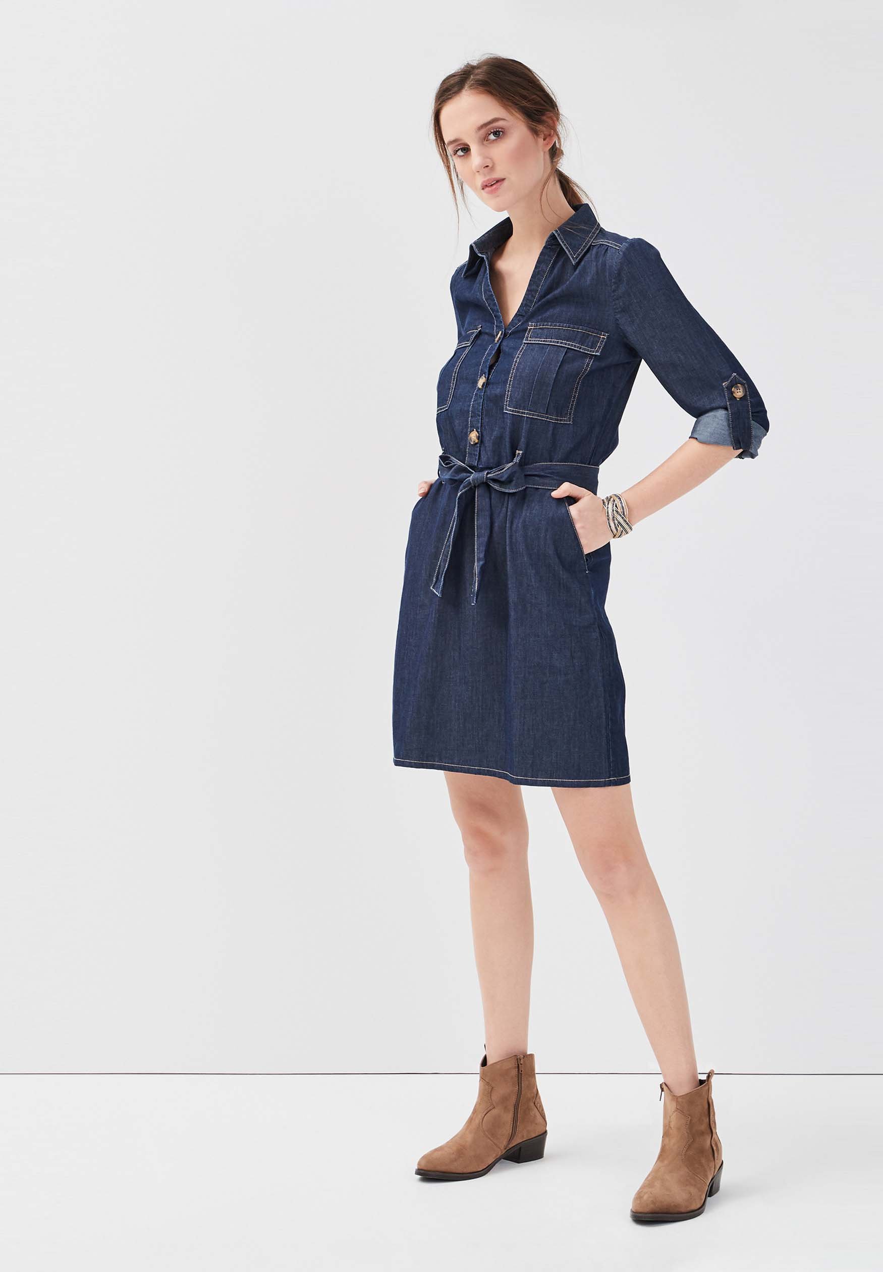 Cache Cache MIT GÜRTEL - Vestito di jeans - raw denim - Zalando.it