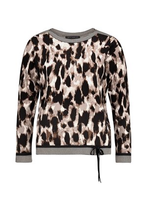 Betty Barclay, BETTY BARCLAY LANGARM STRICKPULLOVER - Pullover - beige schwarz