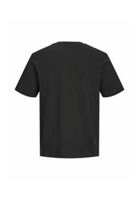 Μαύρο βαμβακερό κοντομάνικο T-shirt, εμφανιζόμενο από πίσω, με στρογγυλή λαιμόκοψη και κανονική εφαρμογή.