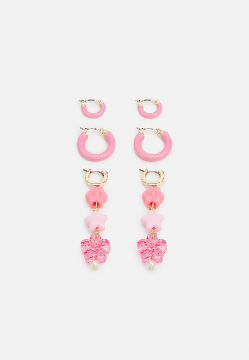 Pieces PCJANNI EARRINGS 3 PACK - Brincos - gold-coloured/pink