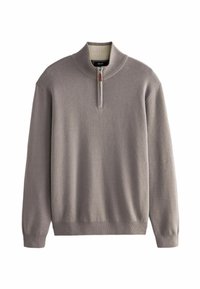 ZIP NECK REGULAR FIT - Pulover - mushroom