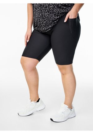 MIT SEITLICHEN TASCHEN - Shorts - black