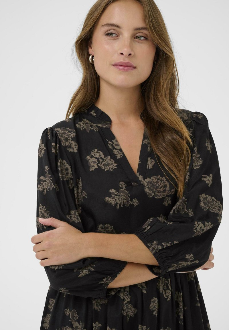 Kaffe KAEVERLY PRINTED - Day dress - black brown flowers/black - Zalando.ie Kaffe KAEVERLY PRINTED - Day dress - black brown flowers/black - Zalando.ie