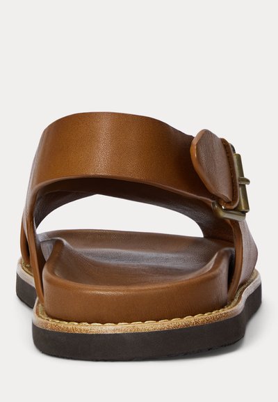 Polo Ralph Lauren ZANE LEATHER SANDAL - Sandaalit nilkkaremmillä - tan