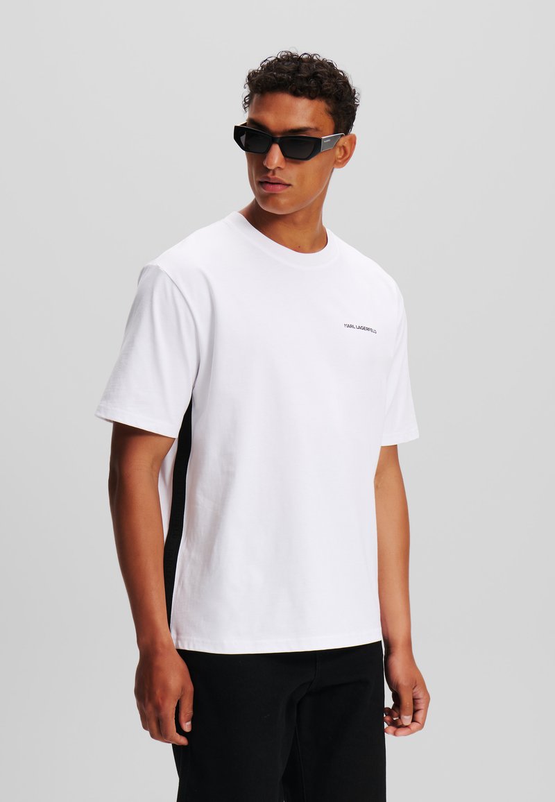 KARL LAGERFELD RELAXED LOGO TAPE - Navadna majica - white