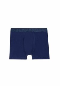 Boxer shorts blu navy realizzati in tessuto morbido con vita elastica e logo 'DANDYFRANK' in rilievo. Cuciture piatte e taglio standard.