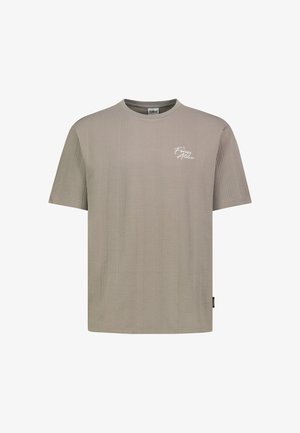 Sublevel, SUBLEVEL T-SHIRT MIT STICKEREI - Print T-shirt - brown