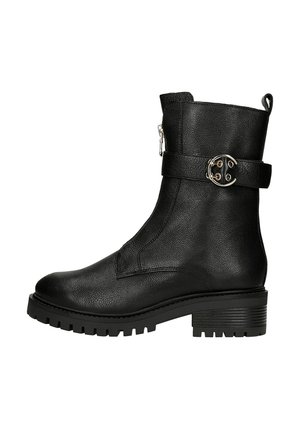 Enkellaarsjes met plateauzool - black