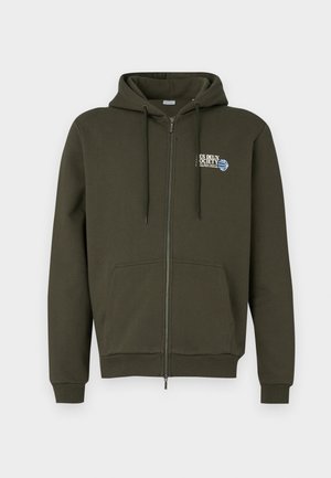 Les Deux SECRET ZIPPER HOODIE - Zip-up sweatshirt - dark green