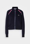 Strickjacke - navy blue/red/flour