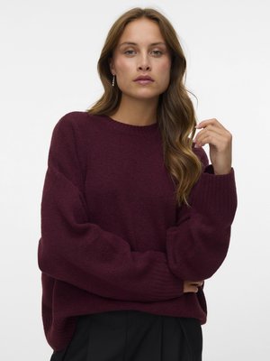 Vero Moda, VMBOOM LS O-NECK PULLOVER GA NOOS - Pullover - winetasting