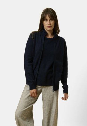 Just Cashmere ZIPPED  WITH KANGA POCKET - Neuletakki - bleu marine