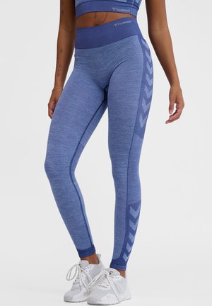Hummel MT SHINE SEAMLESS - Leggings - blue indigo melange