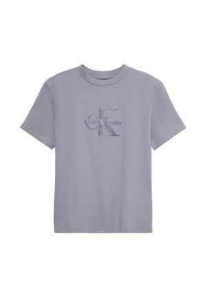 Calvin Klein Jeans, CLASSIC GLITTER MONOLOGO TEE - Printtipaita - quicksilver