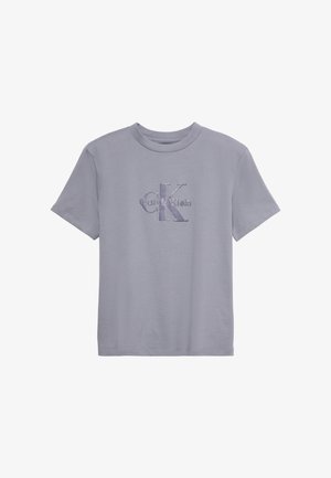 Calvin Klein Jeans, CLASSIC GLITTER MONOLOGO TEE - Tričko s potlačou - quicksilver