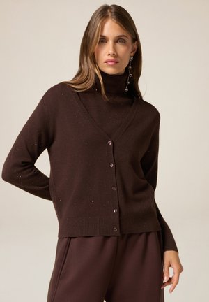 CON MICRO PAILLETTES - Vest - marrone