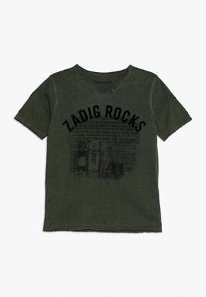 T-shirt med print - olive