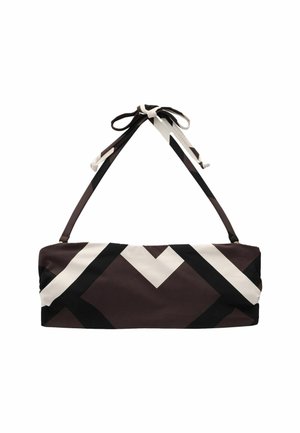 Next Horní díl bikin - brown ecru geometric