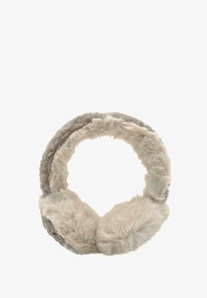 Nepbontenschelpjes in lichtbeige, ronde vorm met een zachte textuur, voorzien van een dikke band voor comfort en warmte.