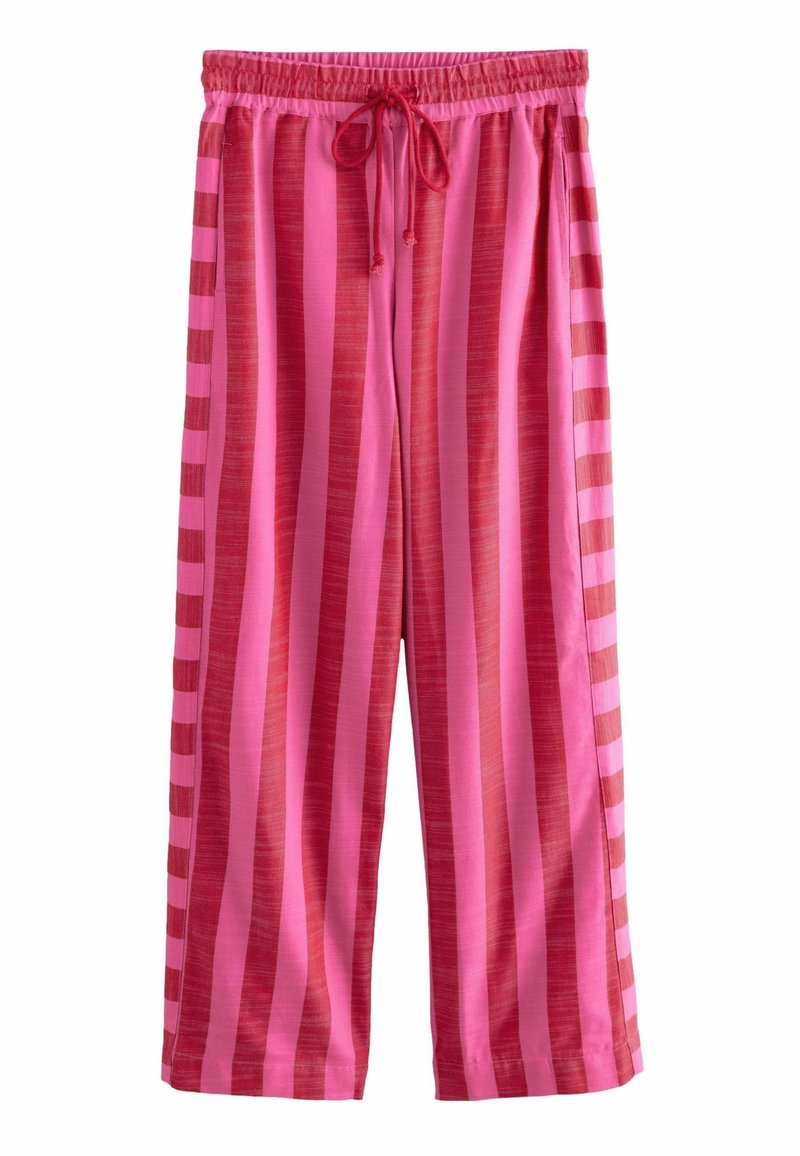 Next - WIDE LEG PULL ON STRIPED - Pantaloni - pink, Extindeți