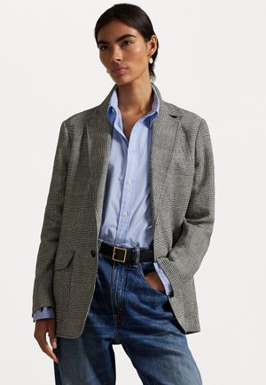 GLEN CHECK LINEN TWEED BLAZER - Blazer - black/white