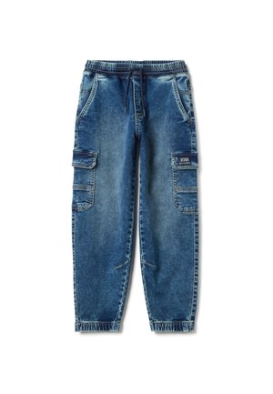 REGULAR FIT WITH ELASTIC WAIST. - Pantalon cargo - blu bluette