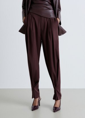 Calliope, PANTALONE LUNGO PIZZO - Stoffhose - marrone