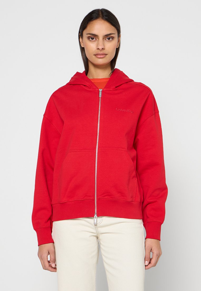 Calvin Klein Sweater met rits rood