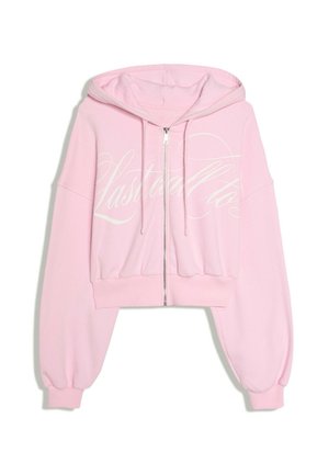 Bershka, CROPPED ZIP-UP HOODIE - Sweat zippé - pink