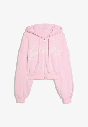 Bershka, CROPPED ZIP-UP HOODIE - Sweat zippé - pink