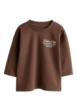 Hosszú ujjú felső - chocolate brown slogan